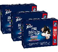 Kit Risparmio 240x85G Felix Cat Le Ghiottonerie MIX CARNE E PESCE