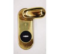 KIT RIVA SECUREMME PLACCA+MANIGLIA A FORMA DI UOVO IN OTTONE LUCIDO SINGOLA PER PORTA BLINDATA Q8 FORO DOPPIA MAPPA PZ 1