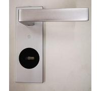 KIT RIVA SECUREMME PLACCA+MANIGLIA A FORMA QUADRA IN alluminio anodizzato argento F1 SINGOLA PER PORTA BLINDATA Q8 FORO DOPPIA MAPPA PZ 1