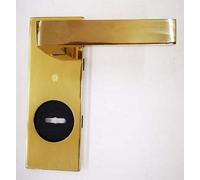 KIT RIVA SECUREMME PLACCA+MANIGLIA A FORMA QUADRA IN OTTONE LUCIDO SINGOLA PER PORTA BLINDATA Q8 FORO DOPPIA MAPPA PZ 1