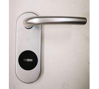 KIT RIVA SECUREMME PLACCA+MANIGLIA IN alluminio anodizzato argento F1 SINGOLA PER PORTA BLINDATA Q8 FORO DOPPIA MAPPA PZ 1