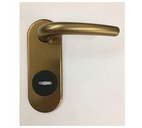 KIT RIVA SECUREMME PLACCA+MANIGLIA IN ALLUMINIO BRONZATO F4 SINGOLA PER PORTA BLINDATA Q8 FORO DOPPIA MAPPA PZ 1. 170X62