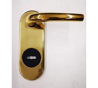 KIT RIVA SECUREMME PLACCA+MANIGLIA IN OTTONE LUCIDO SINGOLA PER PORTA BLINDATA Q8 FORO DOPPIA MAPPA PZ 1