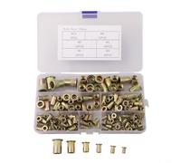 Kit Rivettatrice 150 Inserti Filettati Zincati M3-M12 Dadi per Rivetti in Acciaio al Carbonio per Riparazione Auto e per mobili per scatola Organizzatrice