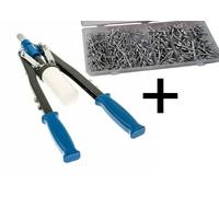 Kit Rivettatrice A Due Mani Per Rivetti 3,2 A 6,4 MM + 400 Rivetti Alluminio