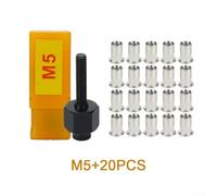 Kit Rivettatrice Manuale M3-M10 con 20 Dadi in Alluminio(M5 20Pcs) | Include 5 mandrini per m3- per m10, 20 dadi alluminio, ergonomico, leggero, per facile montaggio