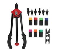 Kit rivettatrice manuale per dadi per rivetti manuali con mandrini e naselli intercambiabili Acciaio al carbonio trattato termicamente per rivetti ciechi Costruzione Riparazione