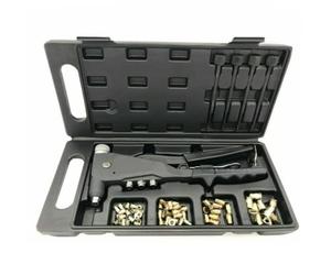 Kit Rivettatrice Pinza Pistola Manuale Professionale a Inserti Rivetti Filettati Filetti TI M3, M4, M5, M6 con 60 pezzi Rivetti Inserti Filetti per Riparazione Auto Moto Rimorchi Mobili (Cod. 5576)