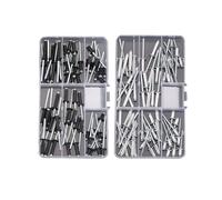 Kit rivetti ciechi a testa bombata in alluminio - Assortimento di rivetti pop multi-dimensione for la lavorazione dei metalli, condotte HVAC e riparazioni interne di auto(Round M2.4 Kit)