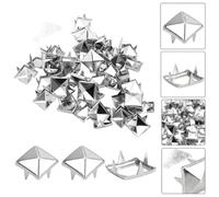 Kit Rivetti Punta Quadrata 10mm Argento 500pz(Set (1000 pcs)) | 500 , forma piramide quadrata, include per attrezzo installazione, finitura argento lucido, per ideale punk