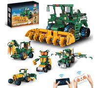 Kit Robot Technic 5 in 1 Maschio Bambino 6-14 Anni, App e Telecomando Set Ccostruzione Robot Mietitrice/Carro Aratro/Autocisterna, Robotica STEM Rc Programmabile, Regalo per Bambina Maschio