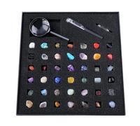 Kit rock and mineral - Box collection rock per bambini | Crystals Collector Storage | Minerali con carte di identità del libro di apprendimento Kit di scienze della Terra | Un regalo di geologia per