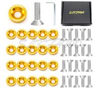 Kit rondelle parafango M6 da 20 pezzi in alluminio CNC viola(Gold)