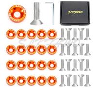 Kit rondelle parafango M6 da 20 pezzi in alluminio CNC viola(Orange color)