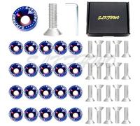 Kit rondelle parafango M6 da 20 pezzi in alluminio CNC viola(PVD burnt blue)