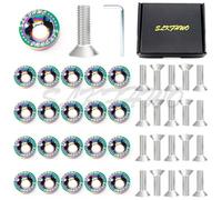 Kit rondelle parafango M6 da 20 pezzi in alluminio CNC viola(PVD Colorful)