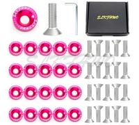 Kit rondelle parafango M6 da 20 pezzi in alluminio CNC viola(Rose Red)