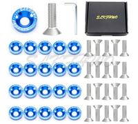 Kit rondelle parafango M6 da 20 pezzi in alluminio CNC viola(Royal blue)