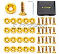 Kit rondelle parafango M6 da 20 pezzi in alluminio CNC viola(Screw Washer PVD gold plating)