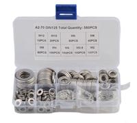 Kit rondelle piatte in acciaio inox 304, assortimento perfetto per varie applicazioni di riparazione (580 pezzi)