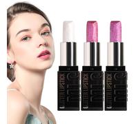 Kit rossetto opaco e labbra glitterate | Rossetti opachi lucidi in 3 colori,Idratante, ultra-lucido, anti-sbavature per uso quotidiano o per feste per donne e ragazze