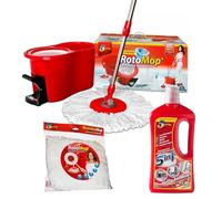 KIT ROTOMOP + 1 RICAMBIO MOP + 1 DETERGENTE MULTI FUNZIONALE 1lt - Lava Pavimenti