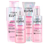 Kit Routine Completa L'Oréal Paris Elvive Glycolic Gloss: Shampoo, Balsamo, Sier
