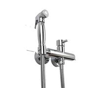 Kit rubinetto bidet a parete caldo/freddo | Nero/oro spazzolato/cromo, sciacquone da donna in ottone(Chrome bidet faucet)