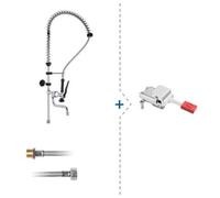 Kit rubinetto miscelatore professionale a pedale pavimento cucina ristorante alb