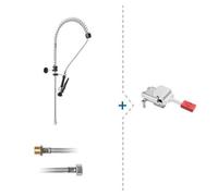 Kit rubinetto miscelatore professionale a pedale pavimento cucina ristorante alb