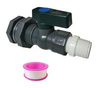 Kit rubinetto per barile per pioggia, kit per barile per pioggia in PVC da 3/4" con raccordo passaparete, adattatore per rubinetto del tubo flessibile e nastro sigillante filettato per serbatoi d