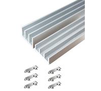 Kit rulli for porte scorrevoli a 3 binari, binario di scorrimento silenzioso in lega di alluminio for un funzionamento della porta fluido e silenzioso(220cm)