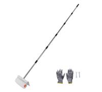 Kit Rullo a Punta Strumento per Calcestruzzo Autolivellante | con 6 Aste di Prolunga, Struttura Robusta, 23 Cm, Paraspruzzi, Aste Regolabili