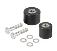 Kit rullo del tenditore a catena posteriore in poliuretano compatibile con DRZ400 DRZ400S DRZ400SM DR-Z400 2000-2024 Modelli adatti a vari motocicli(black)