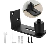 Kit Rullo Guida Pavimento Fondo Acciaio Nero Funzionamento Liscio per Porte Fien