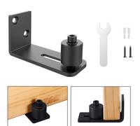 Kit Rullo Guida Regolabile Fondo Porta Fienile Scorrevole Nero Varie Applicazion