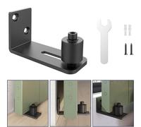 Kit Rullo Guida Regolabile Fondo Porta Fienile Scorrevole Nero Varie Applicazion