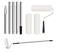 Kit Rullo Per Pittura,Kit Rullo Pittura Parete con Asta Allungabile,Set Attrezzi con Coperchi Sostitutivi per Latex Smalto Mobili Casa - Miglioramento Casa Interno Esterno Soffitto Pavimento Mobili