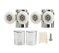 Kit Rullo per Porta Scorrevole, 23mm, Acciaio Inossidabile, Bianco, Include Pulegge Superiori e Inferiori, Coperture Scorrevoli