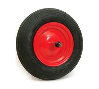 Kit Ruota Carriola 350x8 Gomma Piena Nera con Cerchio in Ferro