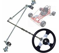 Kit Ruota Dello Sterzo Karts, Atv Go Kart Carrello Del Mobile a Bordo Cravatta Biergola, Volante Anteriore Assemblaggio, Accessori Modificati, Con Flangia Da 6 Pollici
