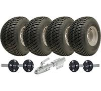 Kit ruote 18x9,50-8 doppio asse ATV pomello rimorchio, gancio girevole assi A...