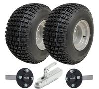 Kit Ruote Knobby Per Rimorchio ATV 18X9,50-8 Con Mozzi ALKO E Assi A Camme 204Kg