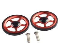 Kit ruote pieghevoli Easy-Wheels in lega di alluminio con cuscinetti sigillati, ruote a spinta for il parcheggio della bicicletta, parti di ricambio(Red)