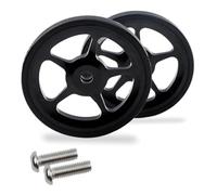 Kit ruote pieghevoli Easy-Wheels in lega di alluminio con cuscinetti sigillati, ruote a spinta for il parcheggio della bicicletta, parti di ricambio(Black)