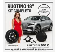 Kit Ruotino 18" per Audi Q4 Sportback e/o e-tron 2021-2025 Cric Chiave Sacca