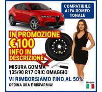 Kit Ruotino Alfa Romeo Tonale 17” 5Fori + Cric Omaggio DOT2025 Sicuro