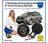Kit Ruotino di Scorta 15” per Dacia Sandero Cric 1.5T Sacca DOT 2025