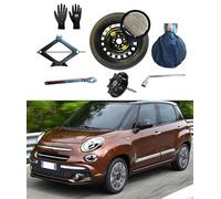 Kit Ruotino di Scorta 16" compatibile con Fiat 500L con Cric, Chiave, Vite, Guanti e Sacca 135/70R16