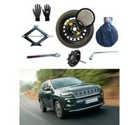 Kit Ruotino di Scorta 17" compatibile con Jeep Compass (2017>) con Cric, Chiave, Vite, Guanti e Sacca 165/80R17